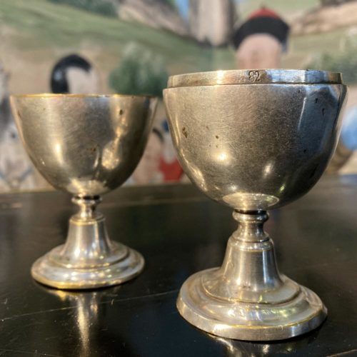 Russian silver eggcups