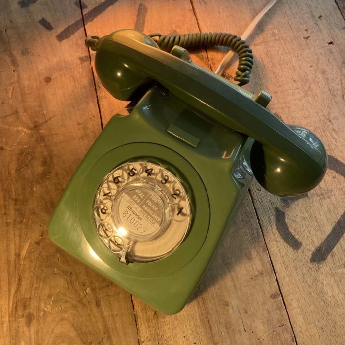 green rotary phone